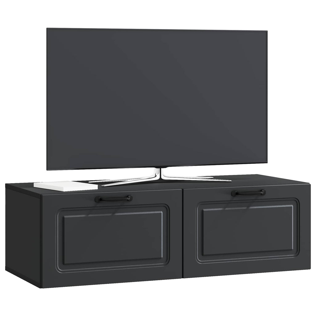 vidaXL Szafka RTV montowana na ścianie Czarny 98 x 41 x 30 cm