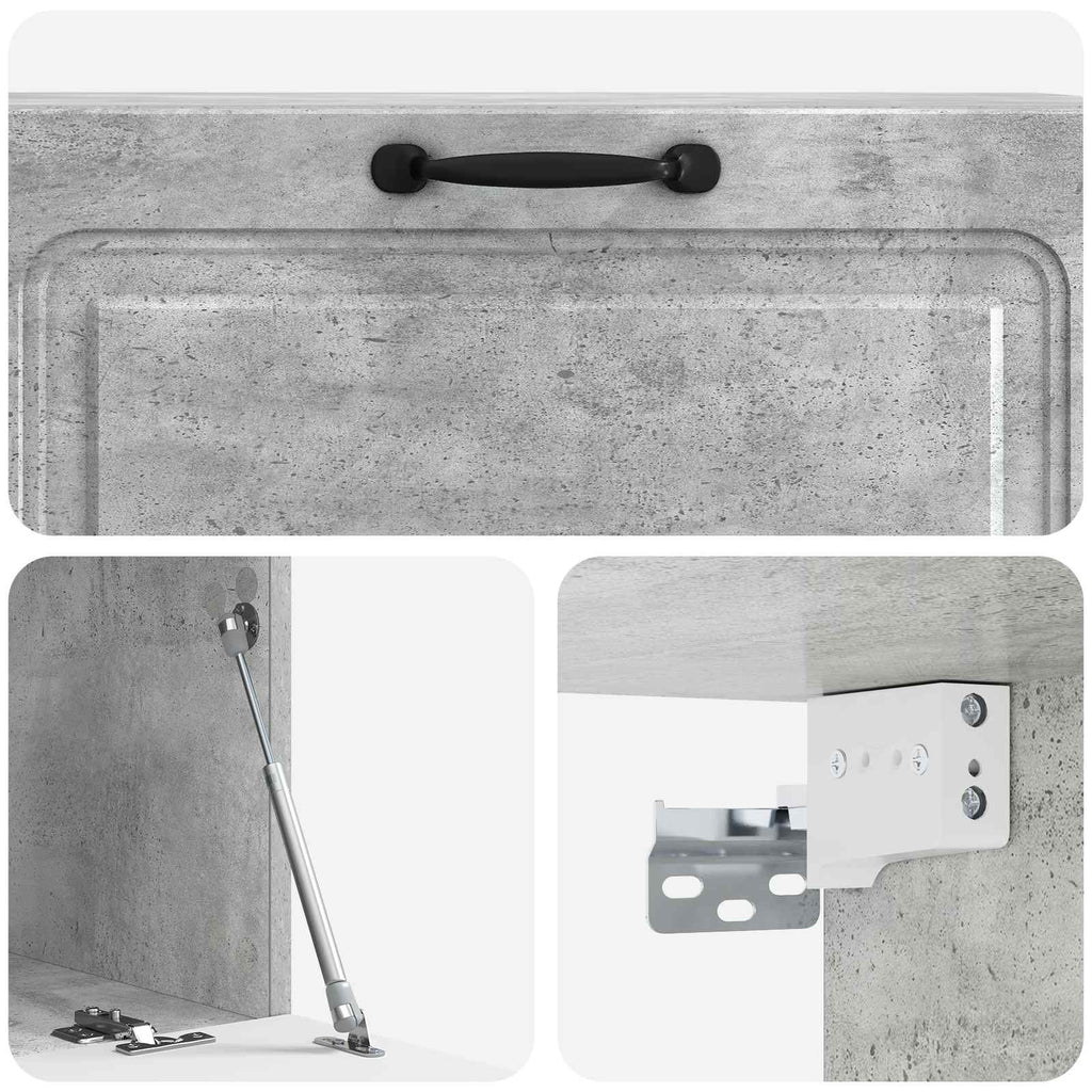 vidaXL Szafka RTV montowana na ścianie Betonowy szary 98 x 41 x 30 cm