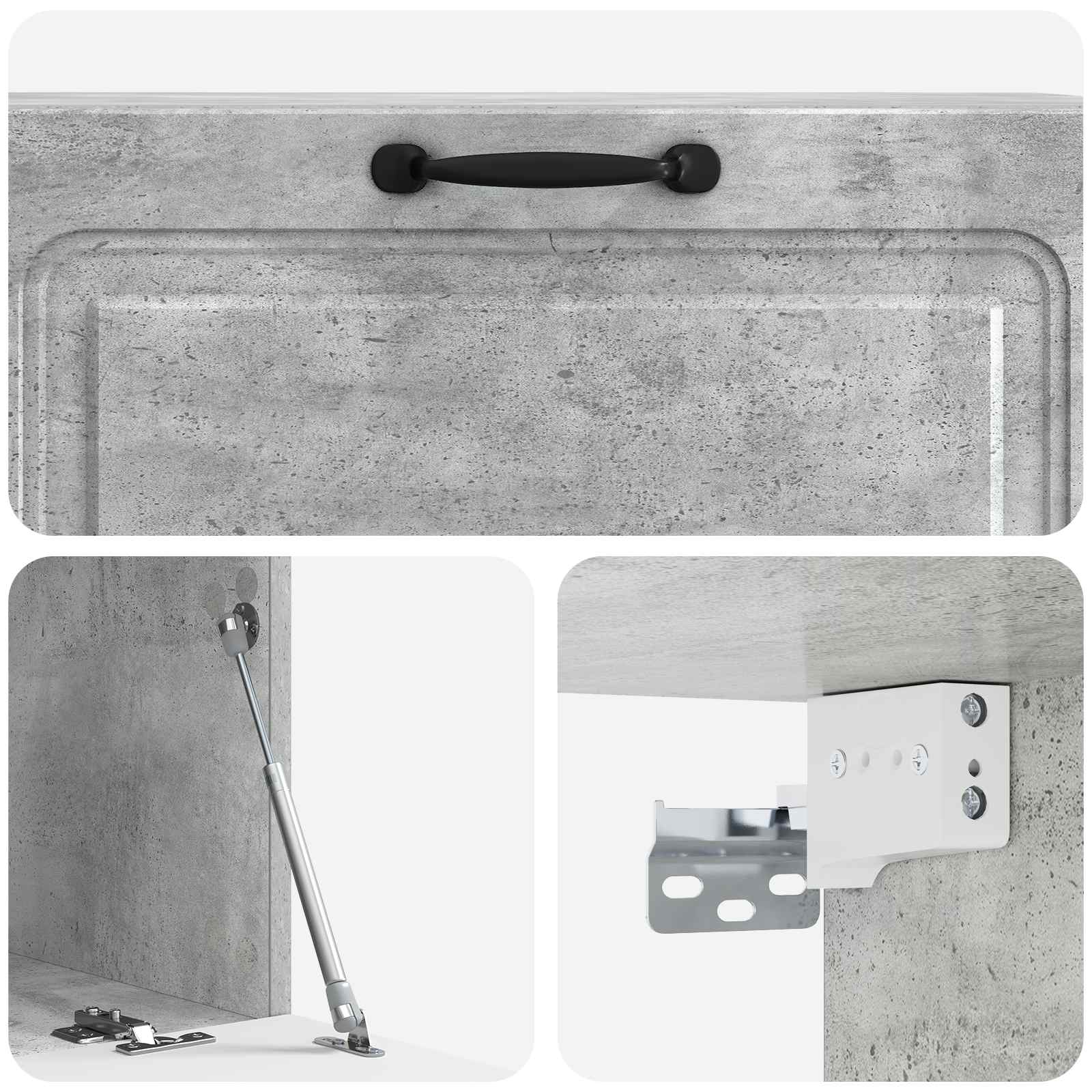 vidaXL Szafka RTV montowana na ścianie Betonowy szary 98 x 41 x 30 cm