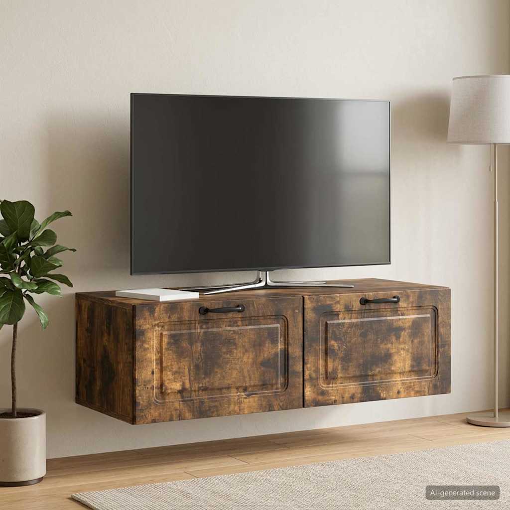 vidaXL Szafka RTV montowana na ścianie Dąb wędzony 98 x 41 x 30 cm