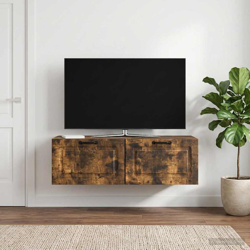 vidaXL Szafka RTV montowana na ścianie Dąb wędzony 98 x 41 x 30 cm