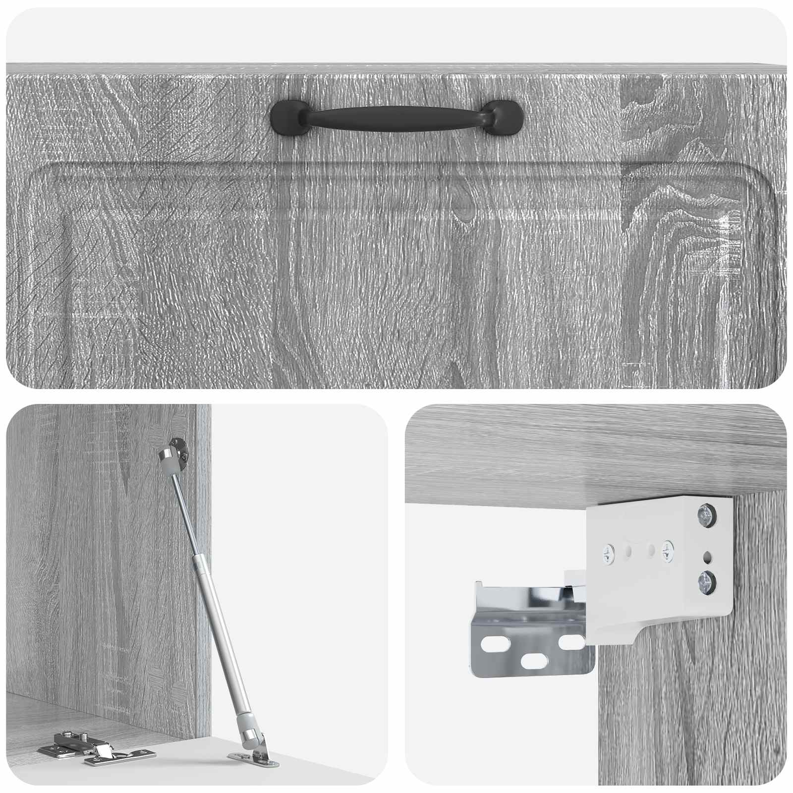 vidaXL Szafka RTV montowana na ścianie Szary Sonoma 98 x 41 x 30 cm