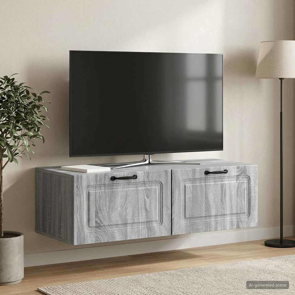 vidaXL Szafka RTV montowana na ścianie Szary Sonoma 98 x 41 x 30 cm