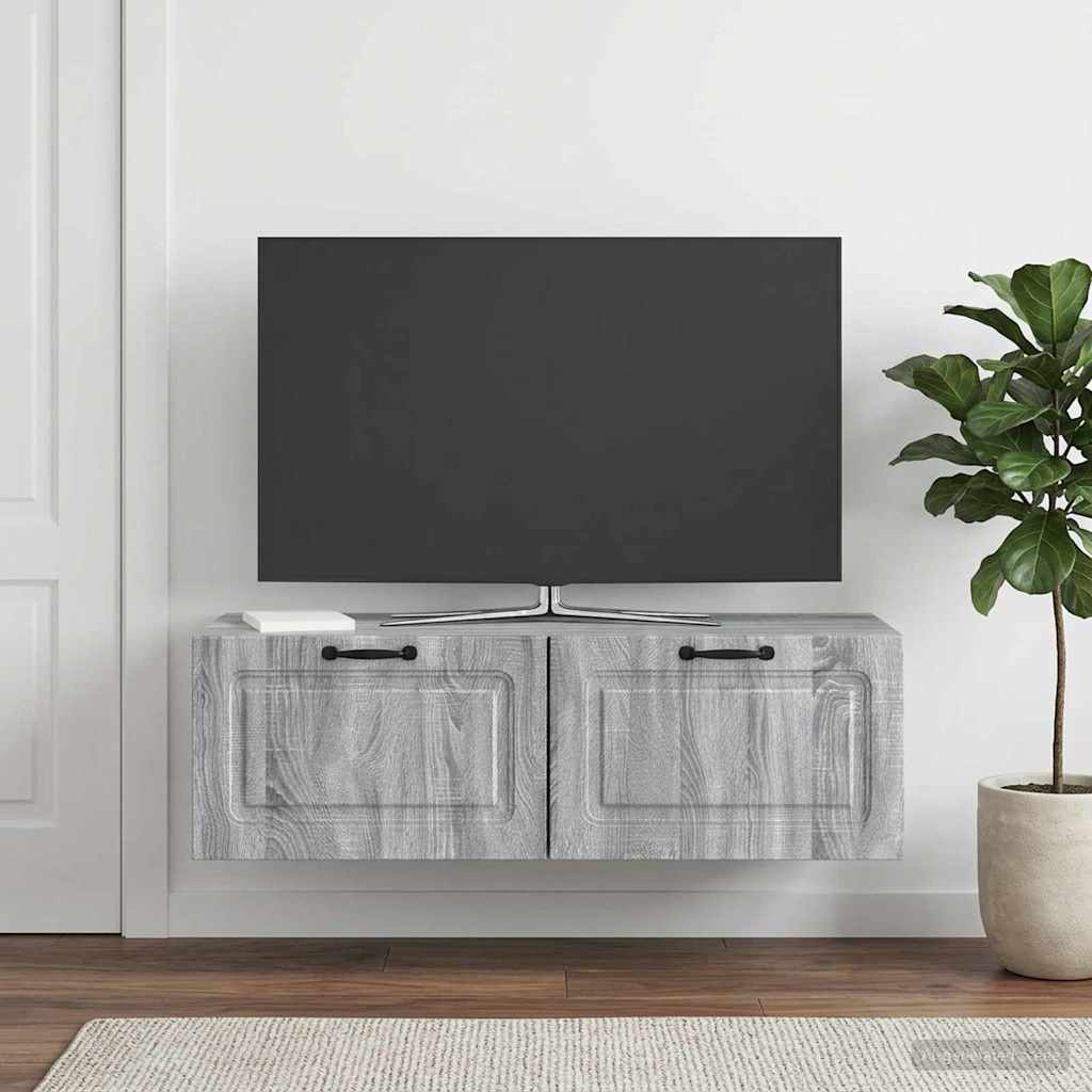 vidaXL Szafka RTV montowana na ścianie Szary Sonoma 98 x 41 x 30 cm