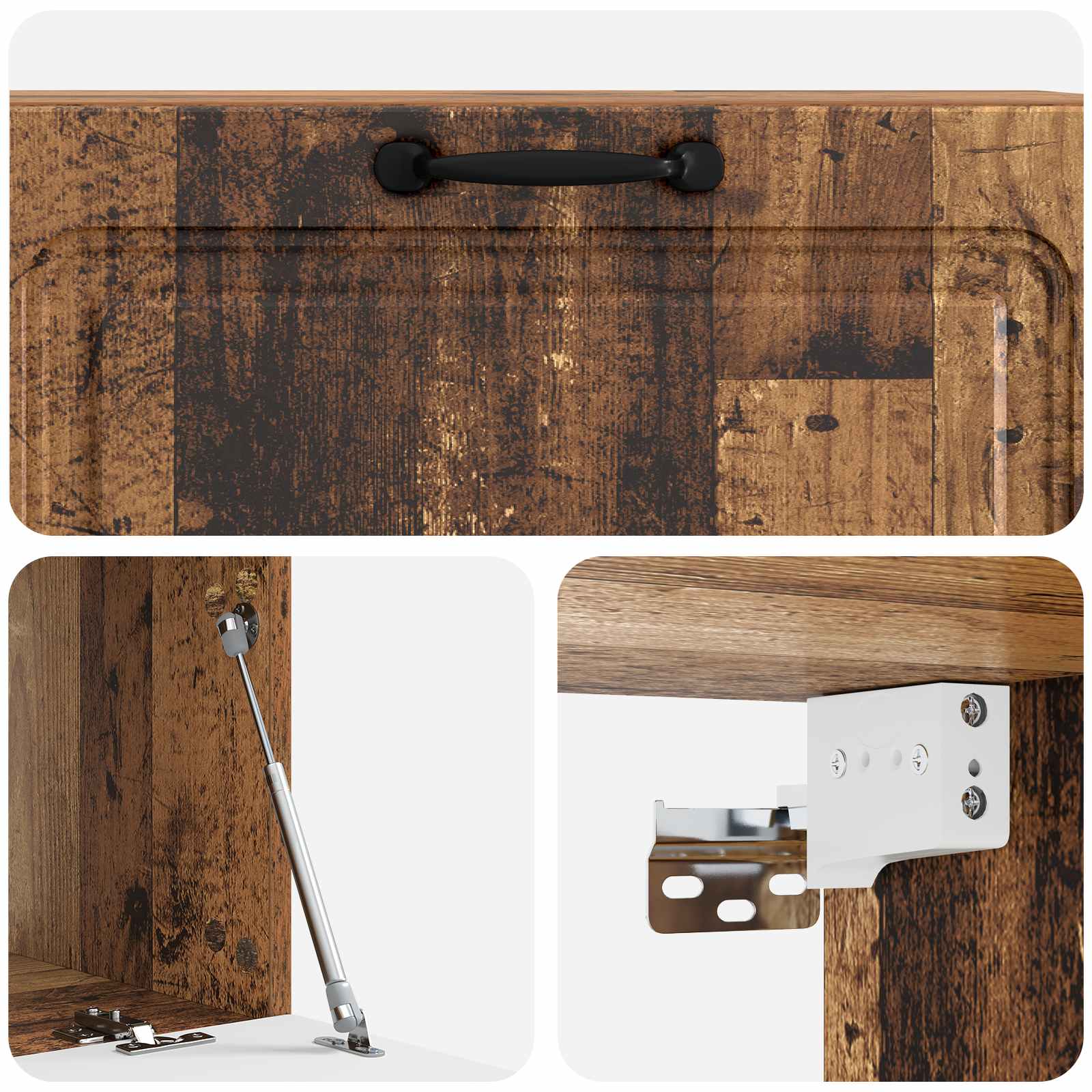vidaXL Szafka RTV montowana na ścianie Stare drewno 98 x 41 x 30 cm