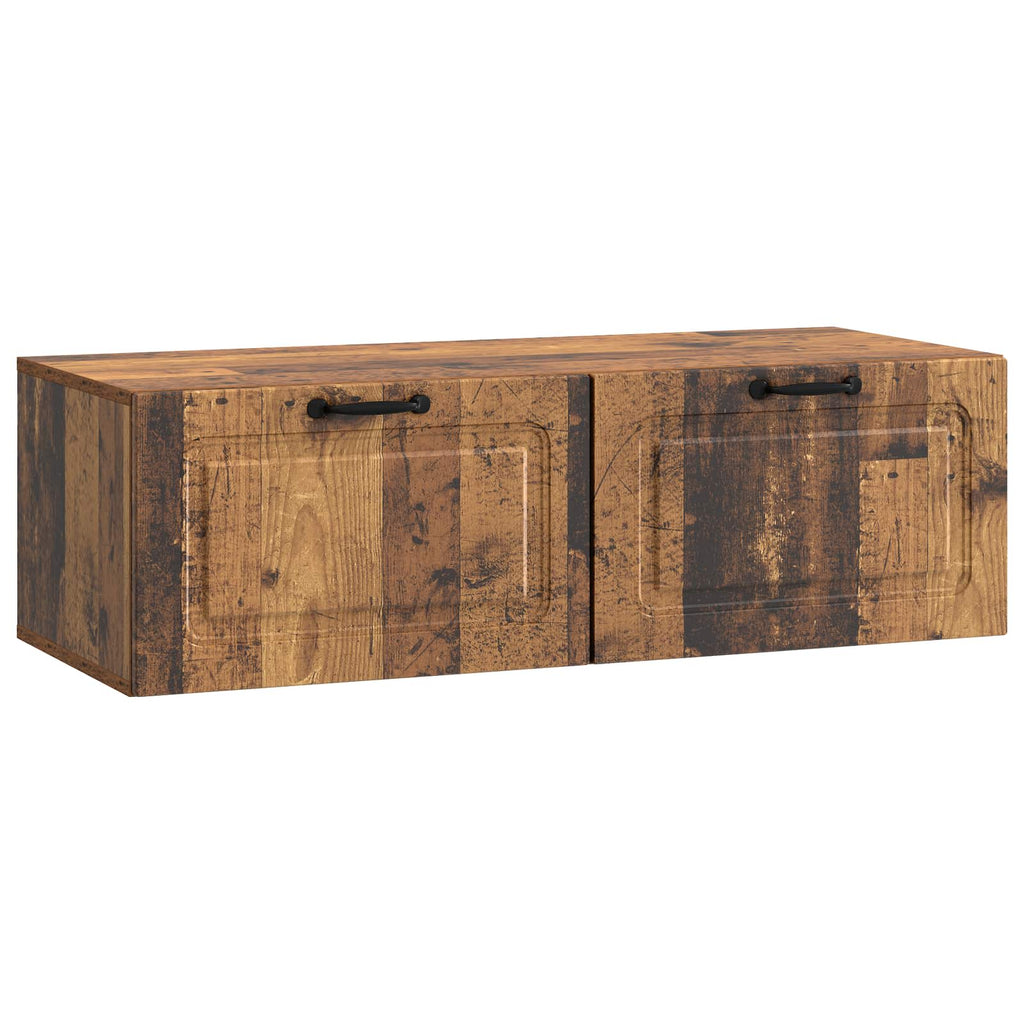 vidaXL Szafka RTV montowana na ścianie Stare drewno 98 x 41 x 30 cm