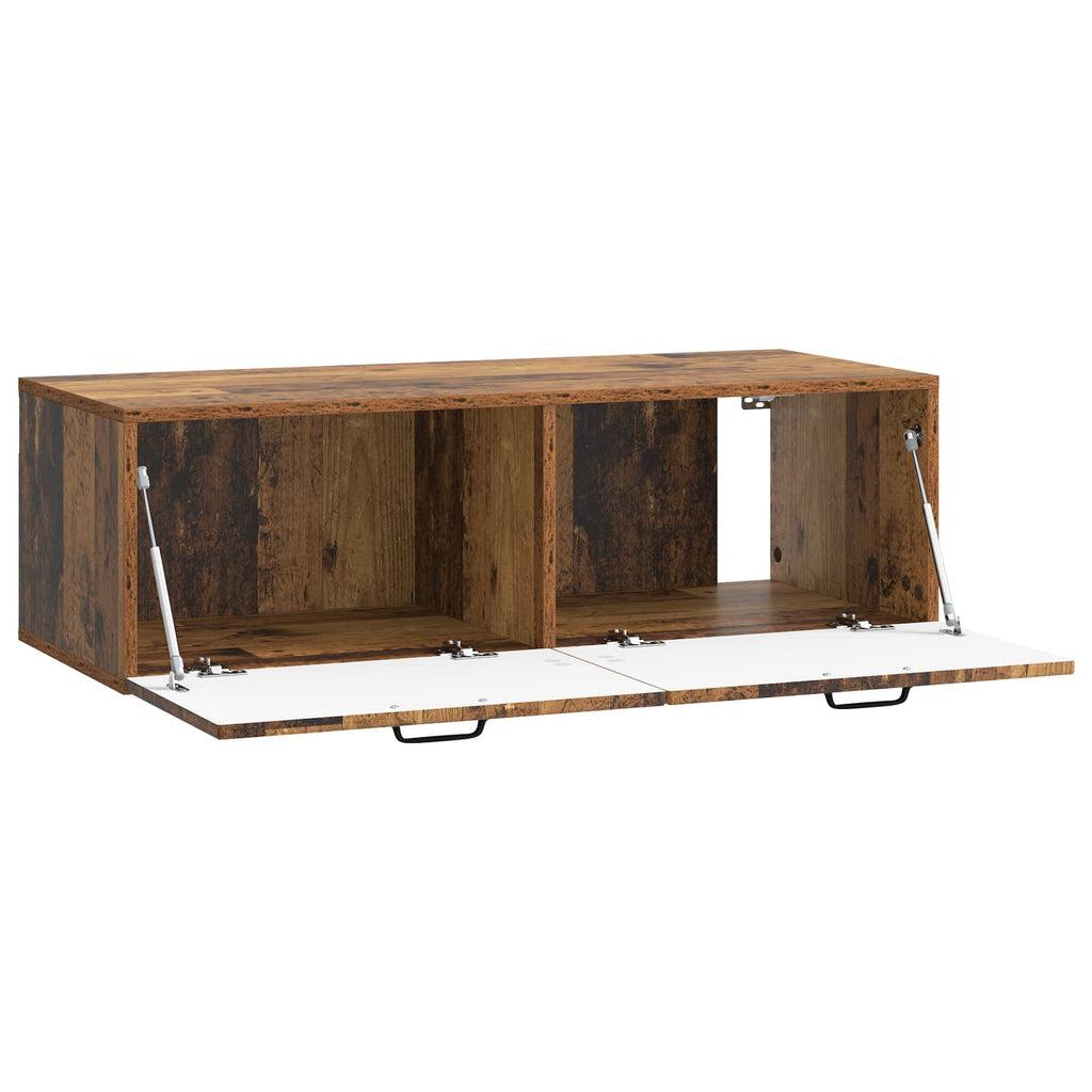vidaXL Szafka RTV montowana na ścianie Stare drewno 98 x 41 x 30 cm