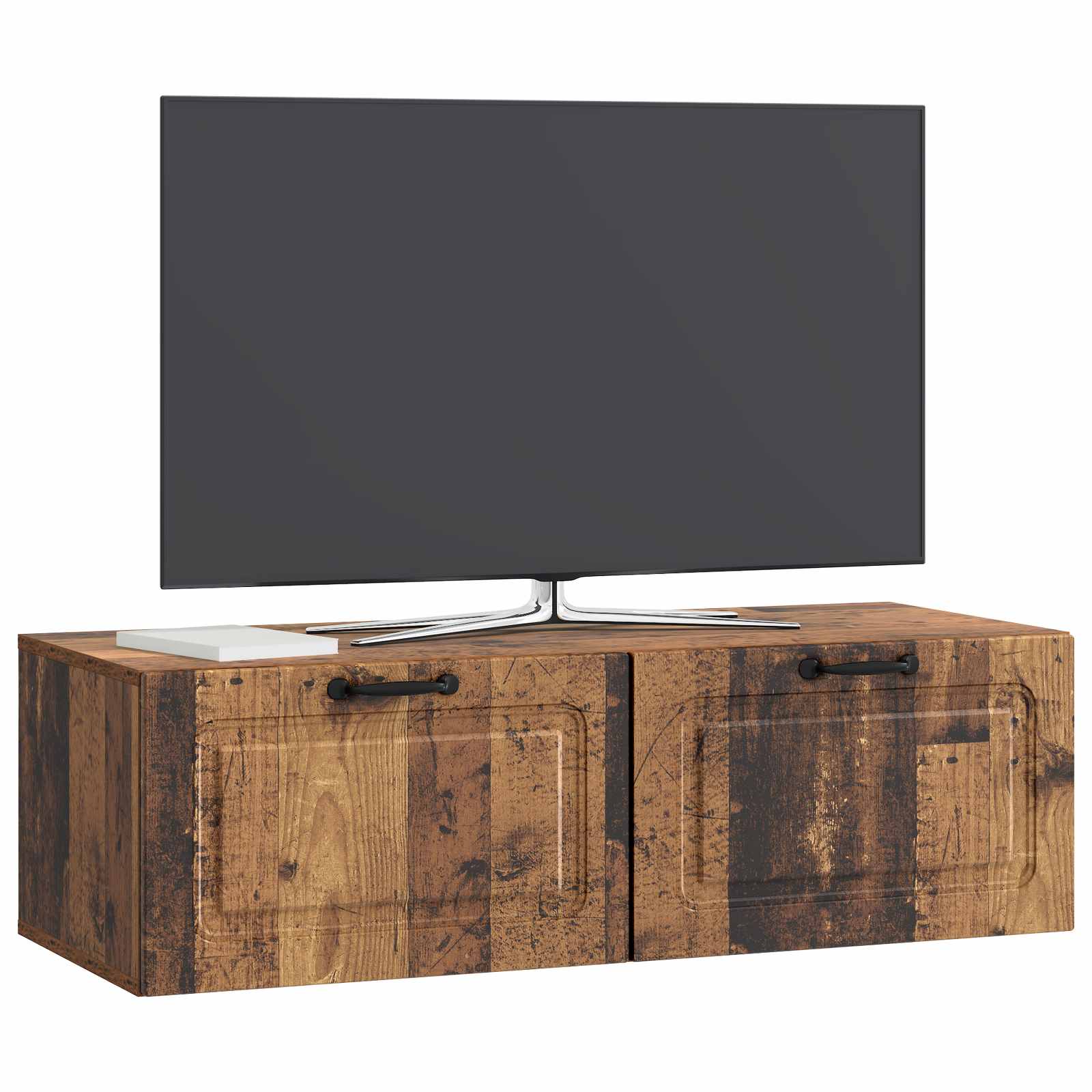 vidaXL Szafka RTV montowana na ścianie Stare drewno 98 x 41 x 30 cm
