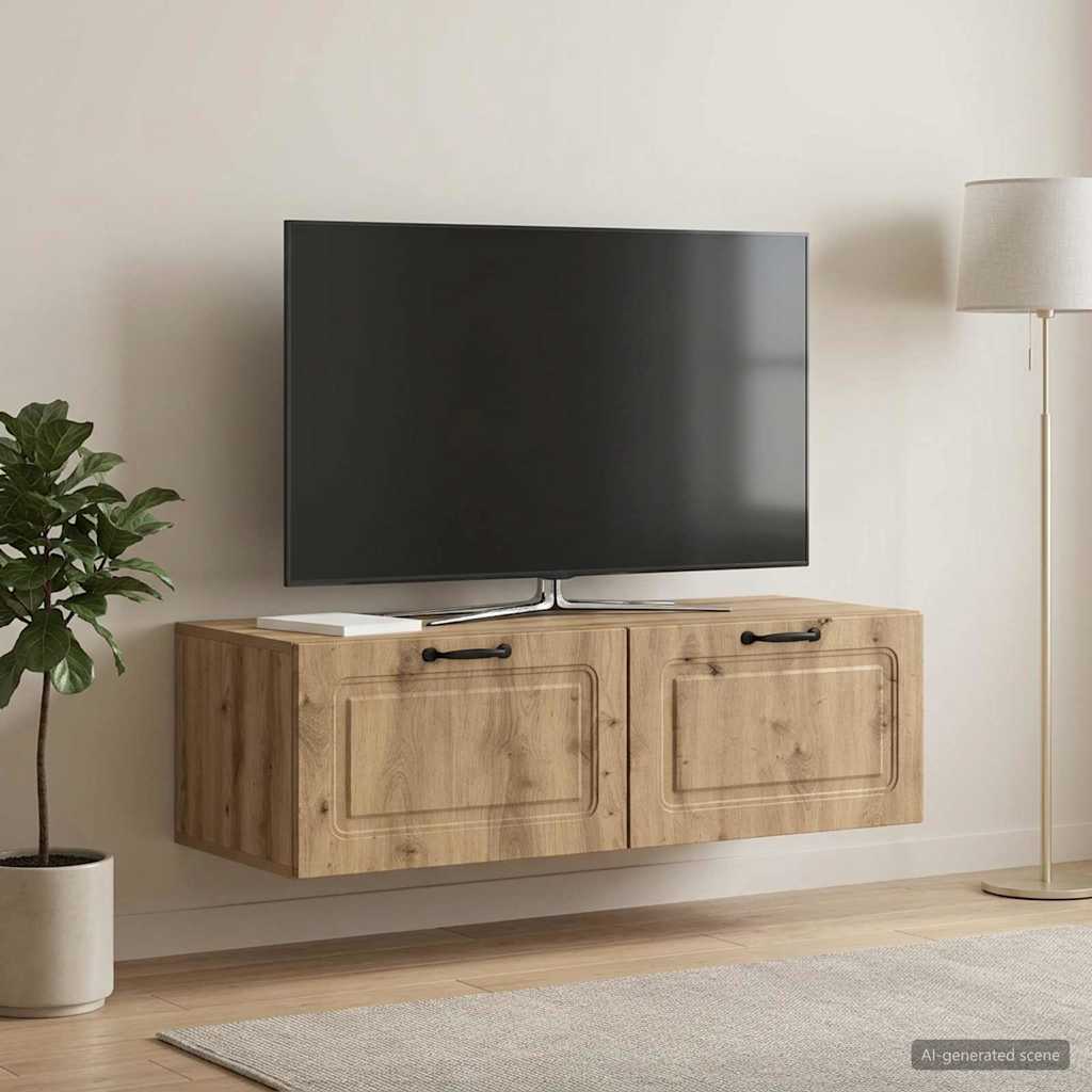 vidaXL Szafka RTV montowana na ścianie 98 x 41 x 30 cm Dąb artisan