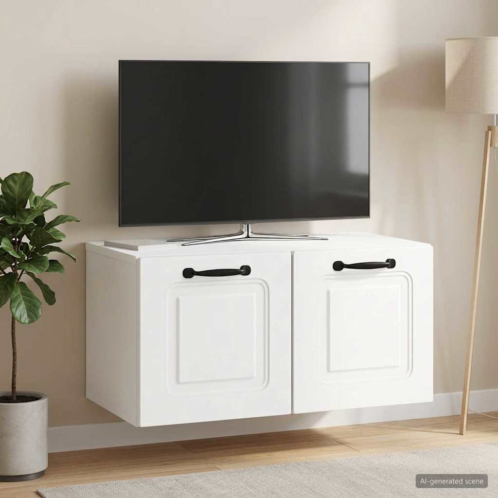 vidaXL Szafka RTV montowana na ścianie Biały 59,5 x 31 x 30 cm