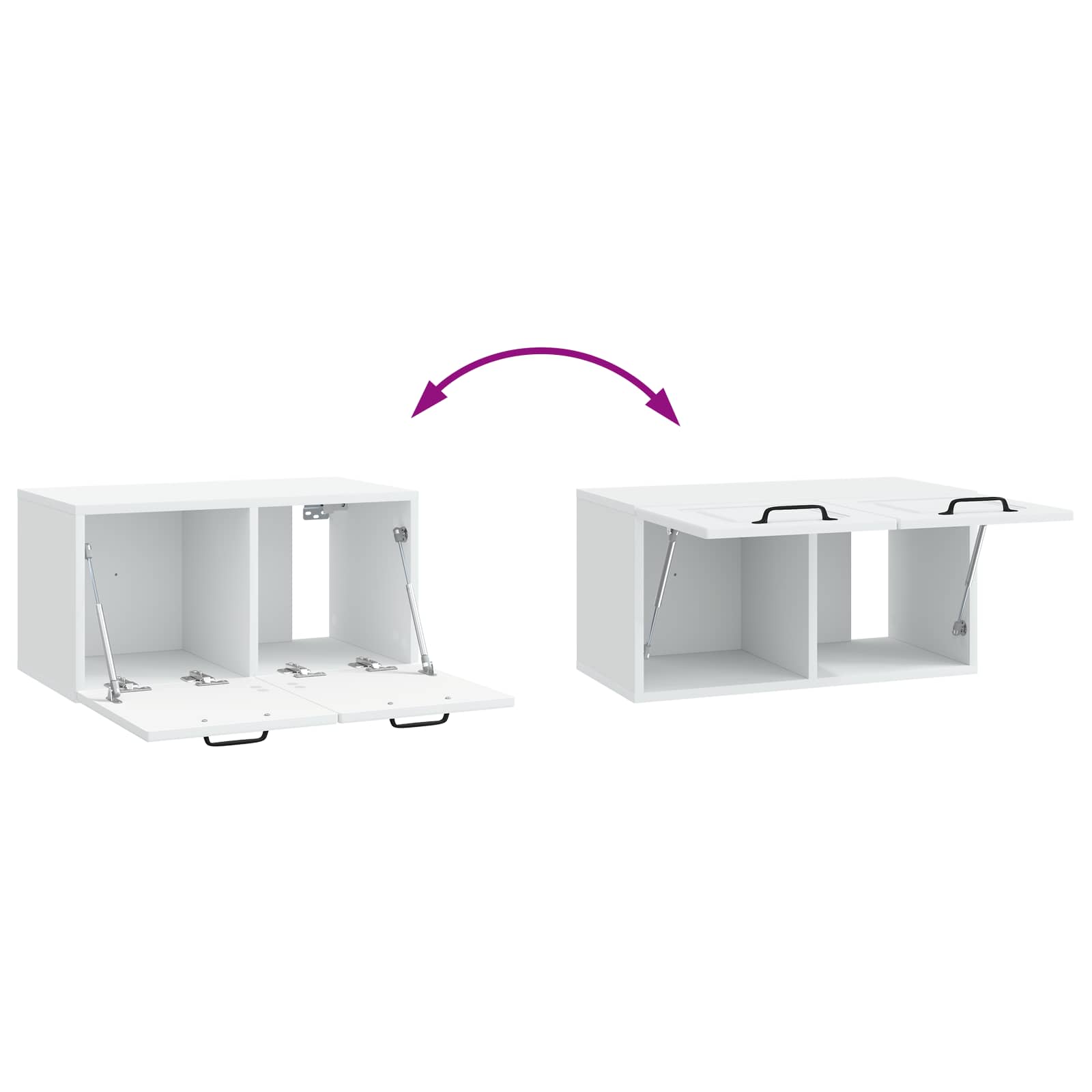 vidaXL Szafka RTV montowana na ścianie Biały 59,5 x 31 x 30 cm