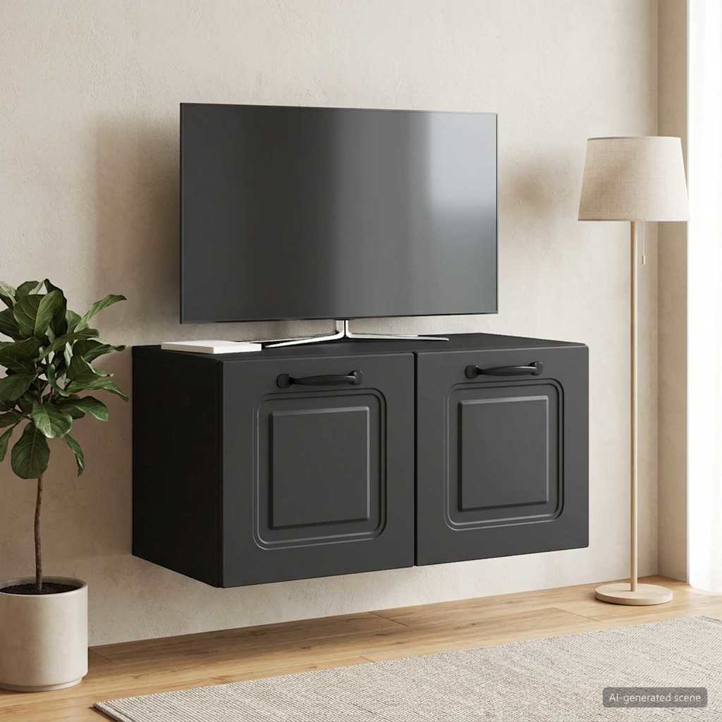 vidaXL Szafka RTV montowana na ścianie Czarny 59,5 x 31 x 30 cm