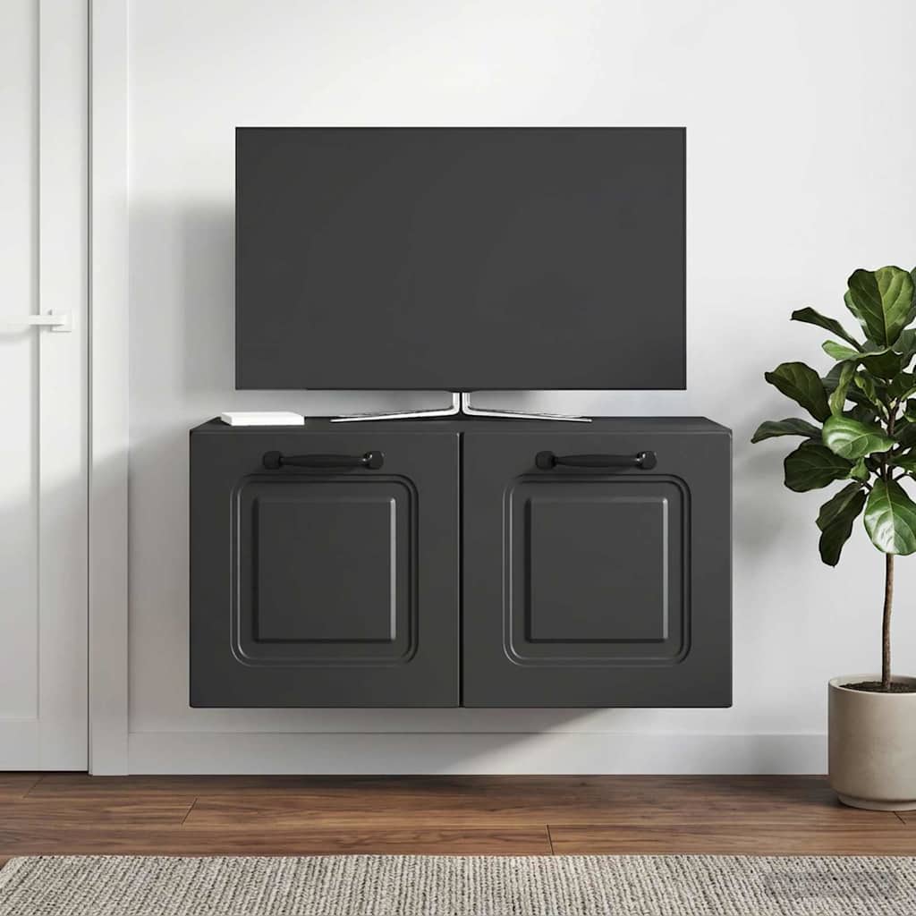 vidaXL Szafka RTV montowana na ścianie Czarny 59,5 x 31 x 30 cm