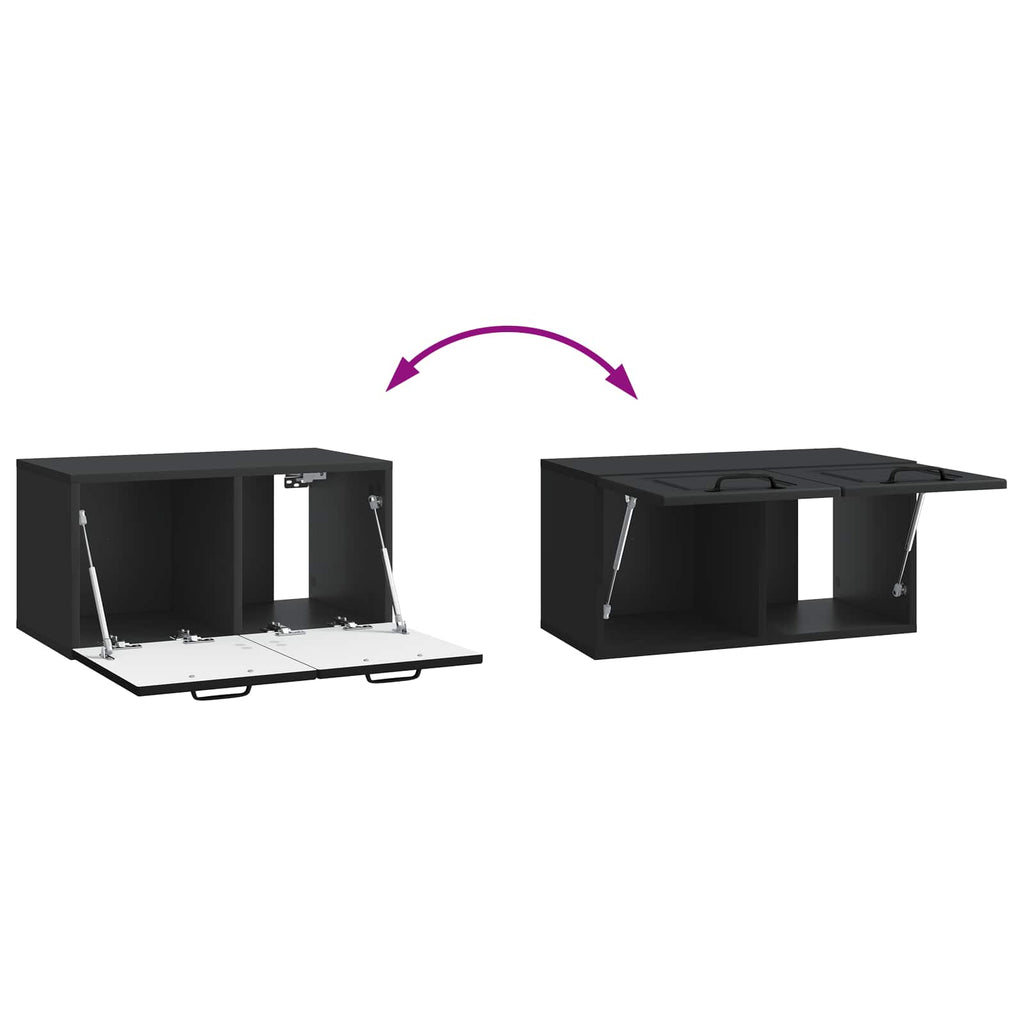 vidaXL Szafka RTV montowana na ścianie Czarny 59,5 x 31 x 30 cm