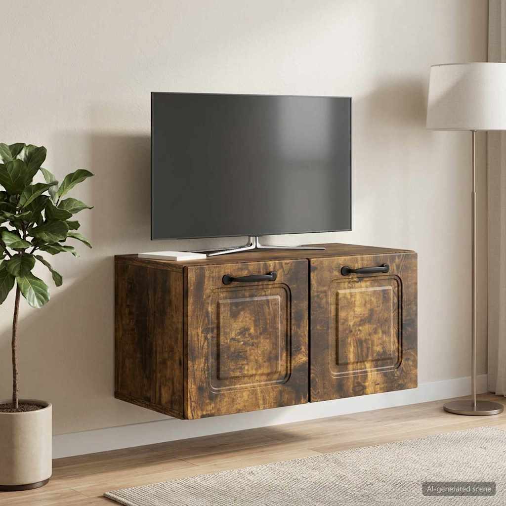 vidaXL Szafka RTV montowana na ścianie Dąb wędzony 59,5 x 31 x 30 cm