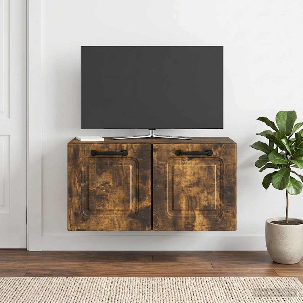vidaXL Szafka RTV montowana na ścianie Dąb wędzony 59,5 x 31 x 30 cm