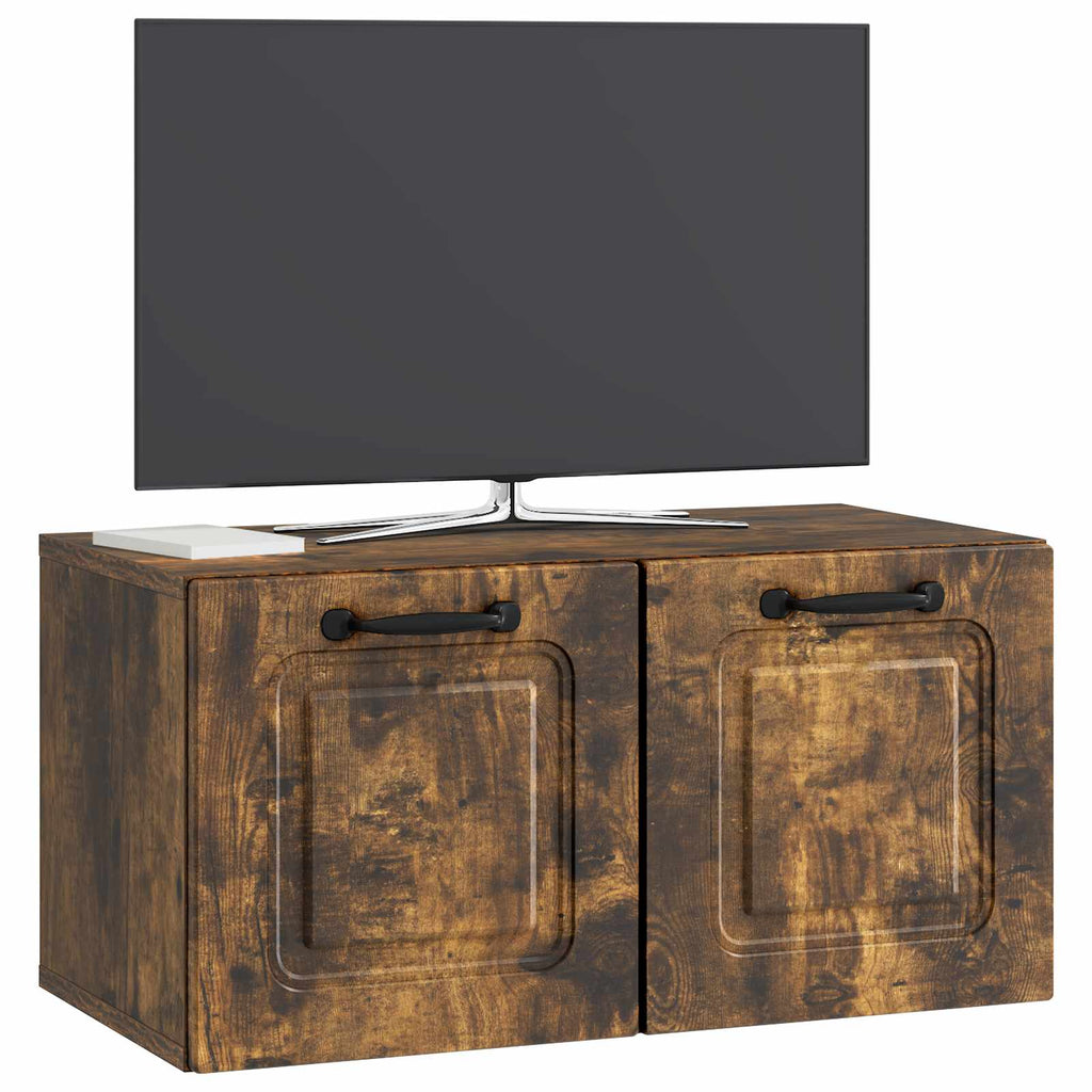 vidaXL Szafka RTV montowana na ścianie Dąb wędzony 59,5 x 31 x 30 cm