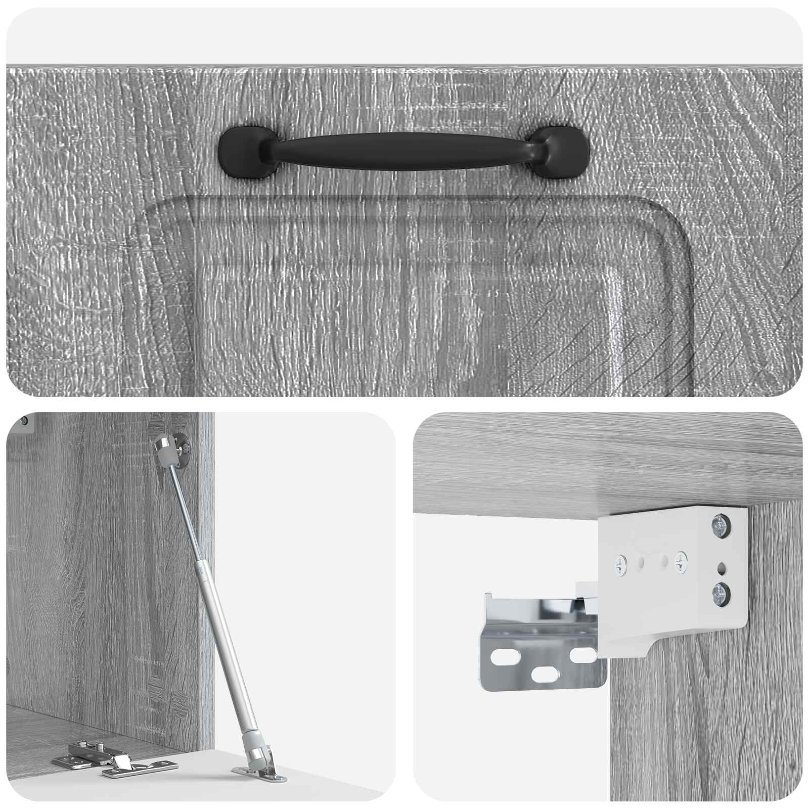 vidaXL Szafka RTV montowana na ścianie Szary Sonoma 59,5 x 31 x 30 cm