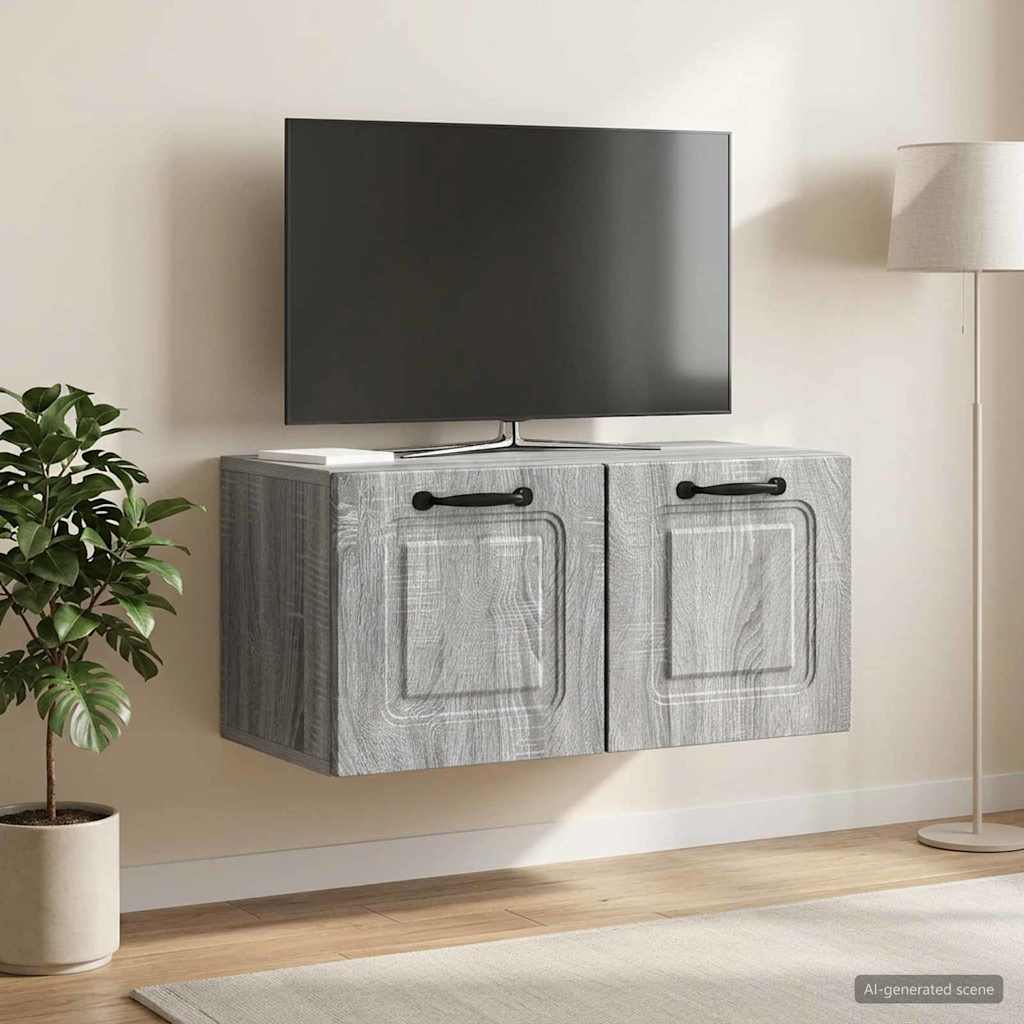 vidaXL Szafka RTV montowana na ścianie Szary Sonoma 59,5 x 31 x 30 cm
