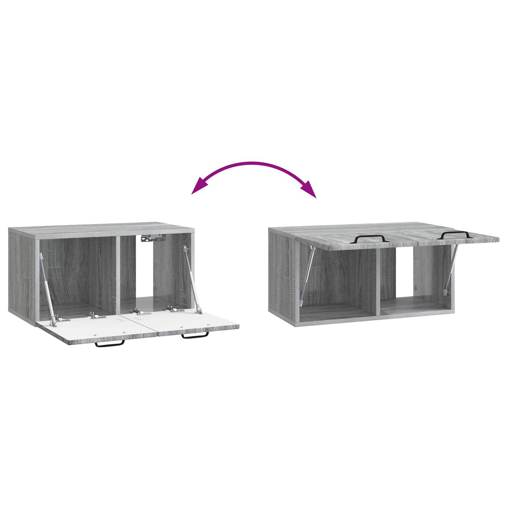vidaXL Szafka RTV montowana na ścianie Szary Sonoma 59,5 x 31 x 30 cm