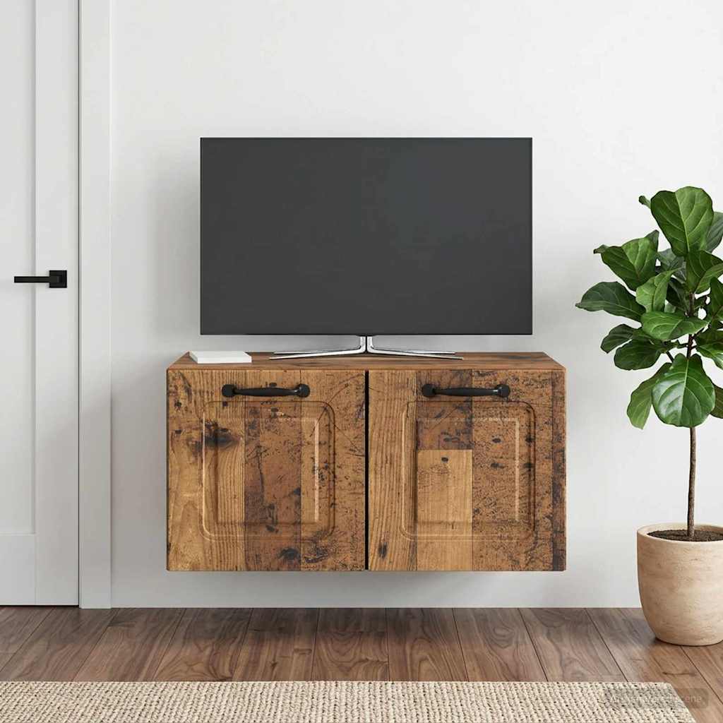 vidaXL Szafka RTV montowana na ścianie Stare drewno 59,5 x 31 x 30 cm
