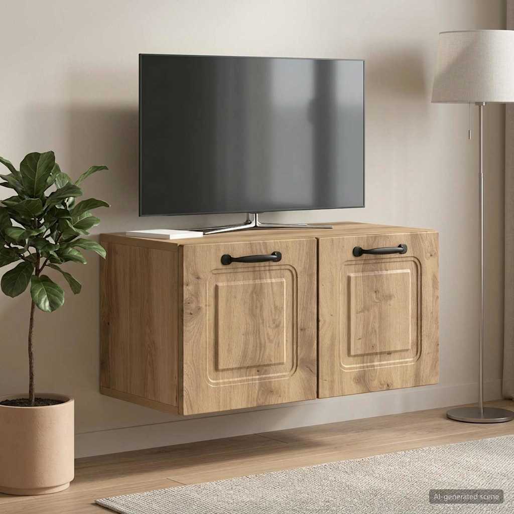 vidaXL Szafka RTV montowana na ścianie 59,5 x 31 x 30 cm Dąb artisan