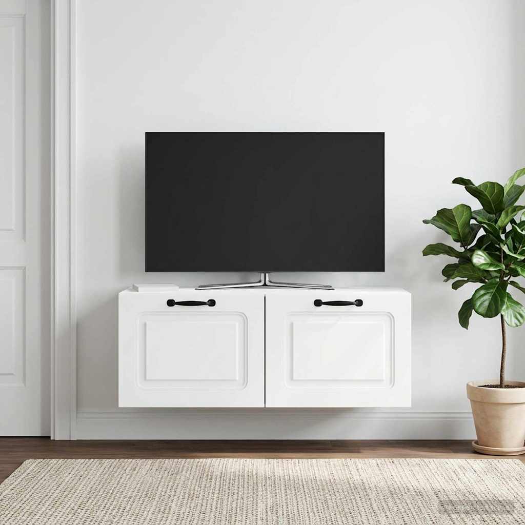 vidaXL Szafka RTV montowana na ścianie Biały 78,5 x 31 x 30 cm