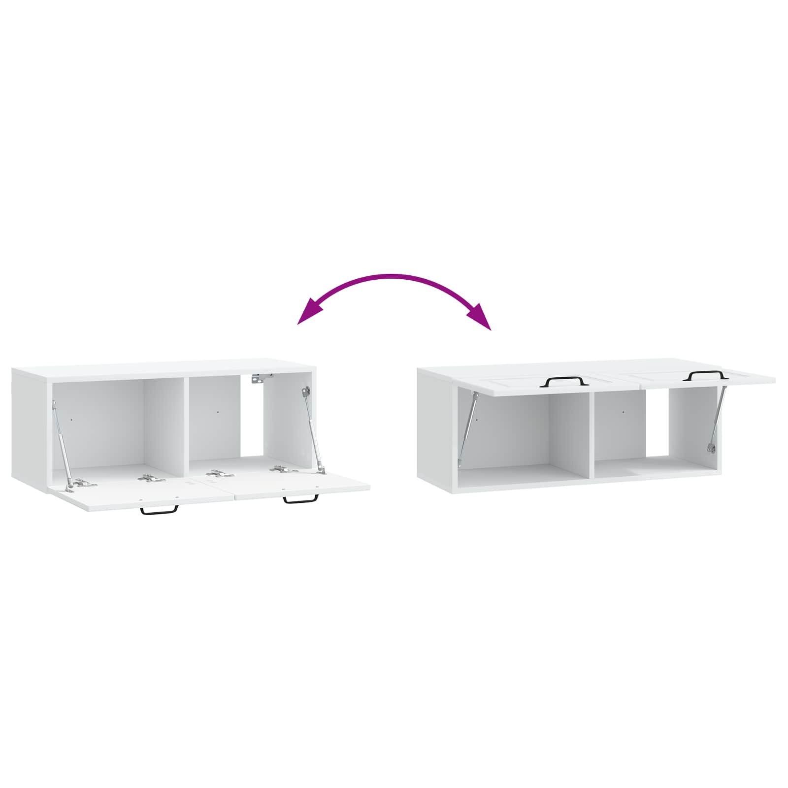 vidaXL Szafka RTV montowana na ścianie Biały 78,5 x 31 x 30 cm