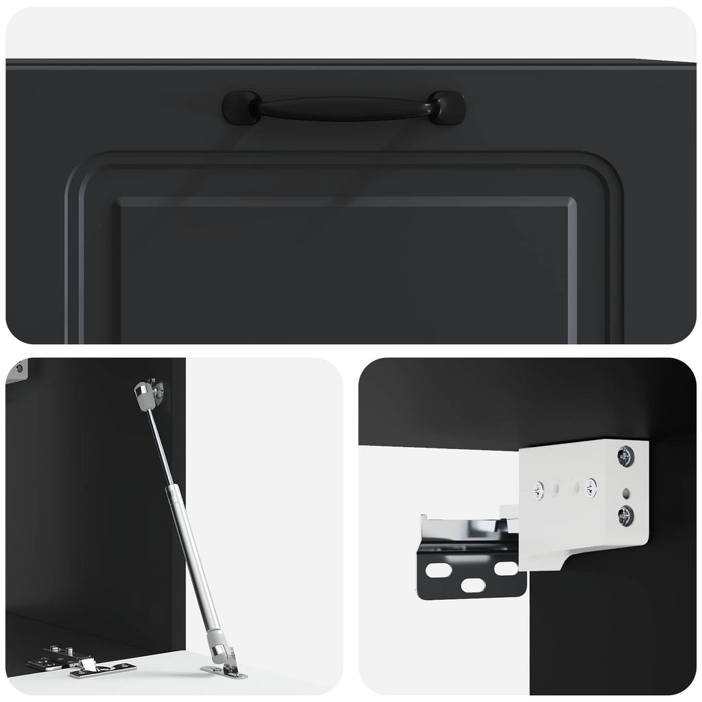 vidaXL Szafka RTV montowana na ścianie Czarny 78,5 x 31 x 30 cm