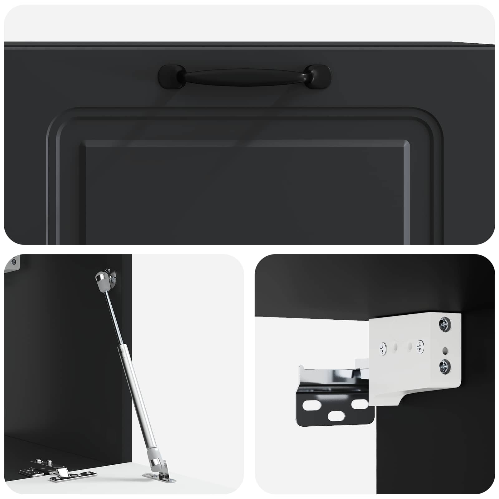 vidaXL Szafka RTV montowana na ścianie Czarny 78,5 x 31 x 30 cm