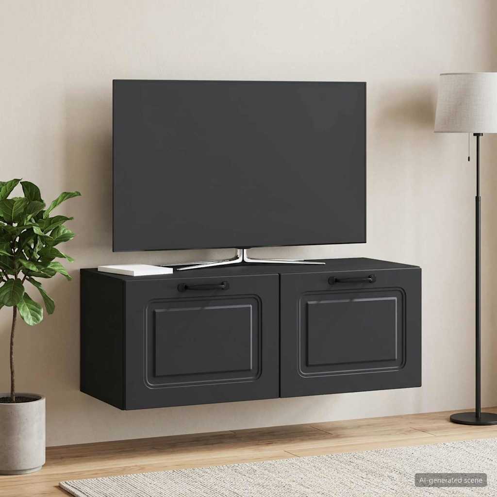 vidaXL Szafka RTV montowana na ścianie Czarny 78,5 x 31 x 30 cm