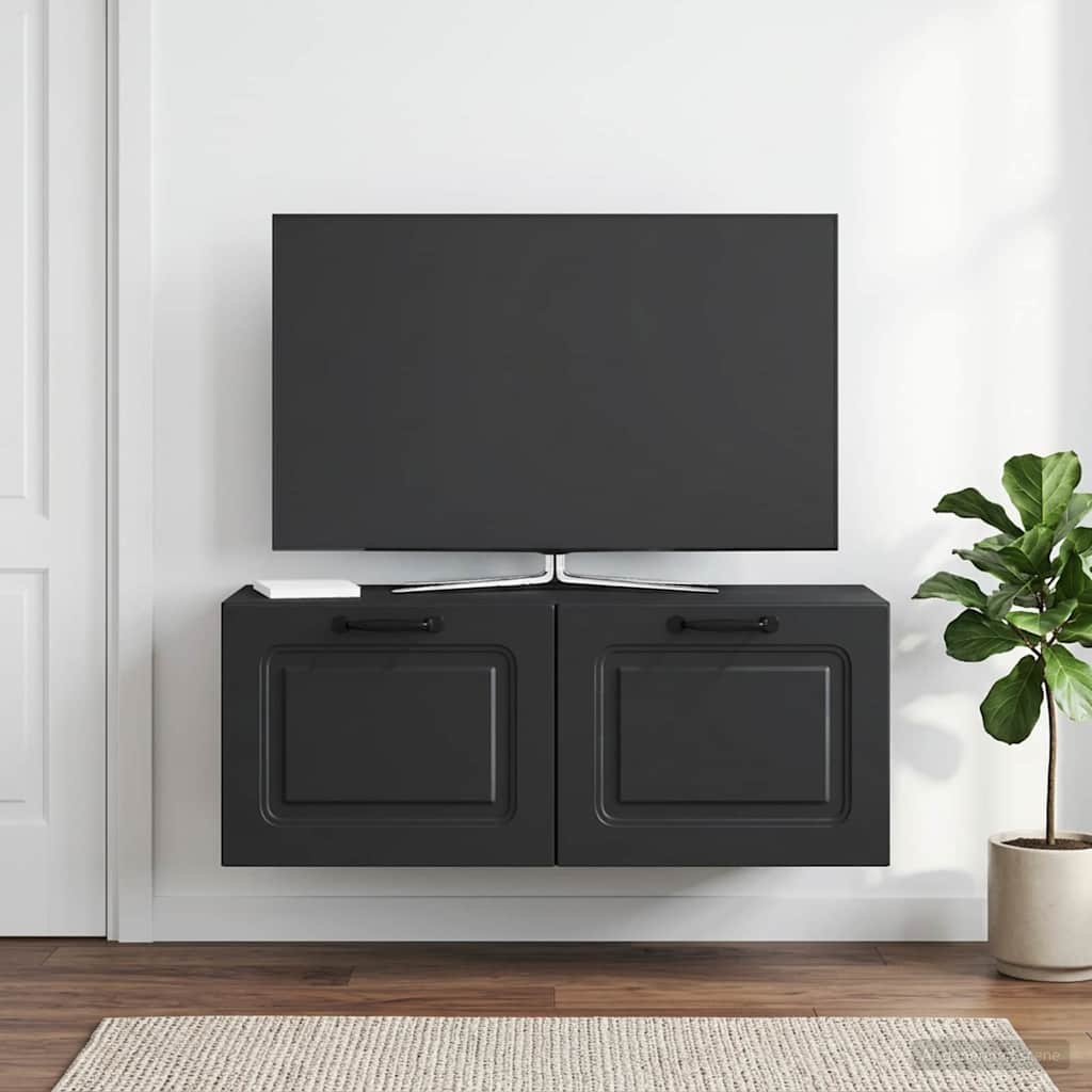 vidaXL Szafka RTV montowana na ścianie Czarny 78,5 x 31 x 30 cm