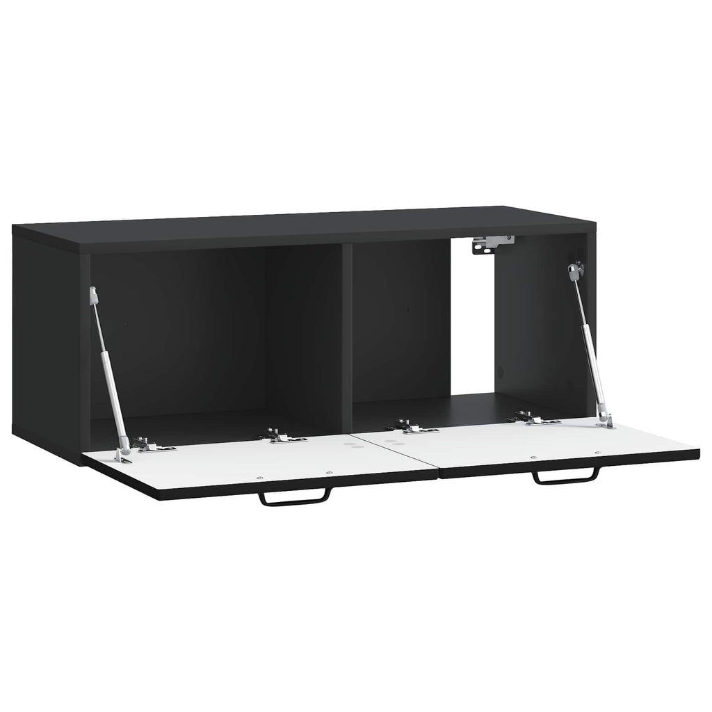 vidaXL Szafka RTV montowana na ścianie Czarny 78,5 x 31 x 30 cm