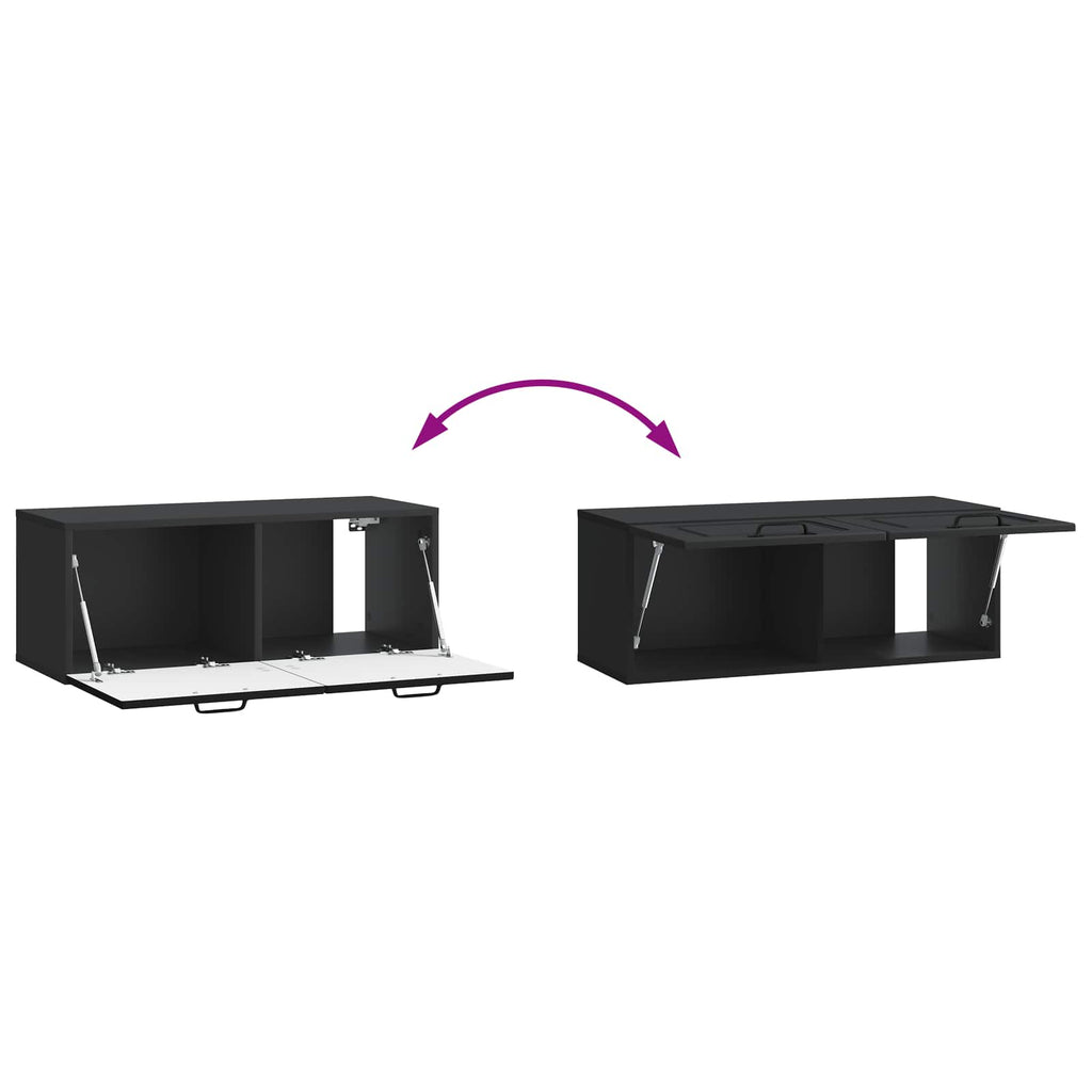 vidaXL Szafka RTV montowana na ścianie Czarny 78,5 x 31 x 30 cm