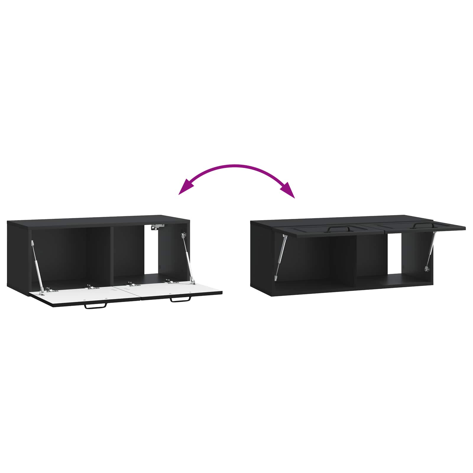 vidaXL Szafka RTV montowana na ścianie Czarny 78,5 x 31 x 30 cm