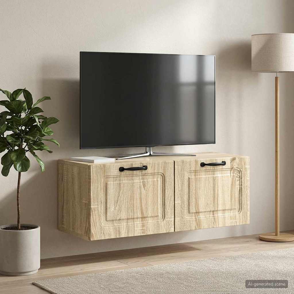 vidaXL Szafka RTV montowana na ścianie dąb Sonoma 78,5 x 31 x 30 cm