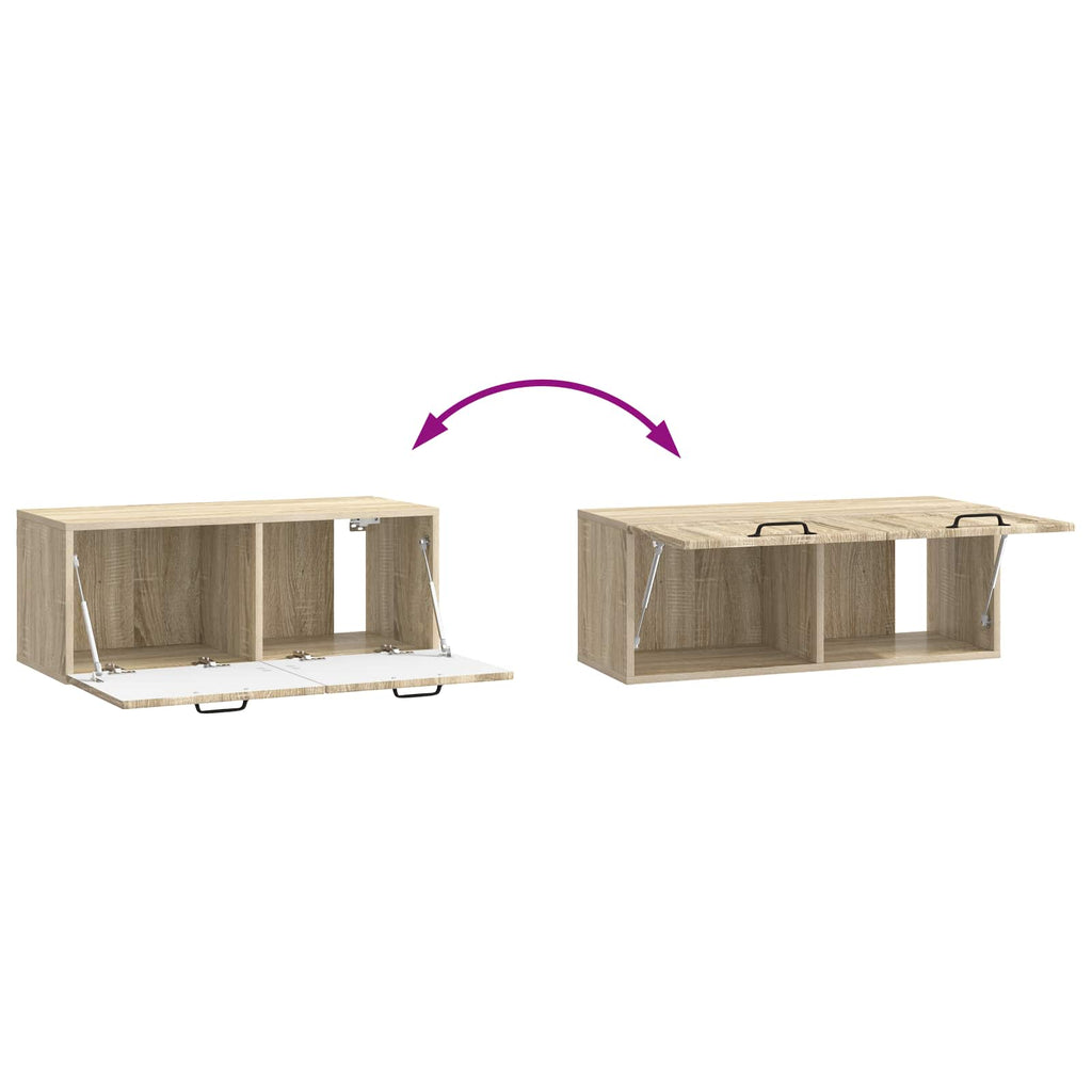 vidaXL Szafka RTV montowana na ścianie dąb Sonoma 78,5 x 31 x 30 cm