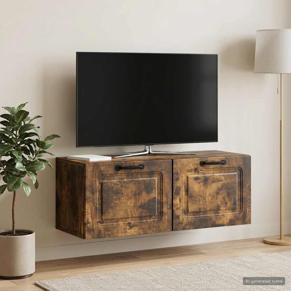 vidaXL Szafka RTV montowana na ścianie Dąb wędzony 78,5 x 31 x 30 cm