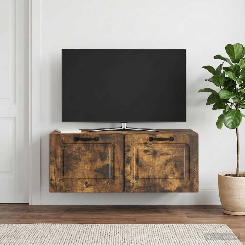 vidaXL Szafka RTV montowana na ścianie Dąb wędzony 78,5 x 31 x 30 cm