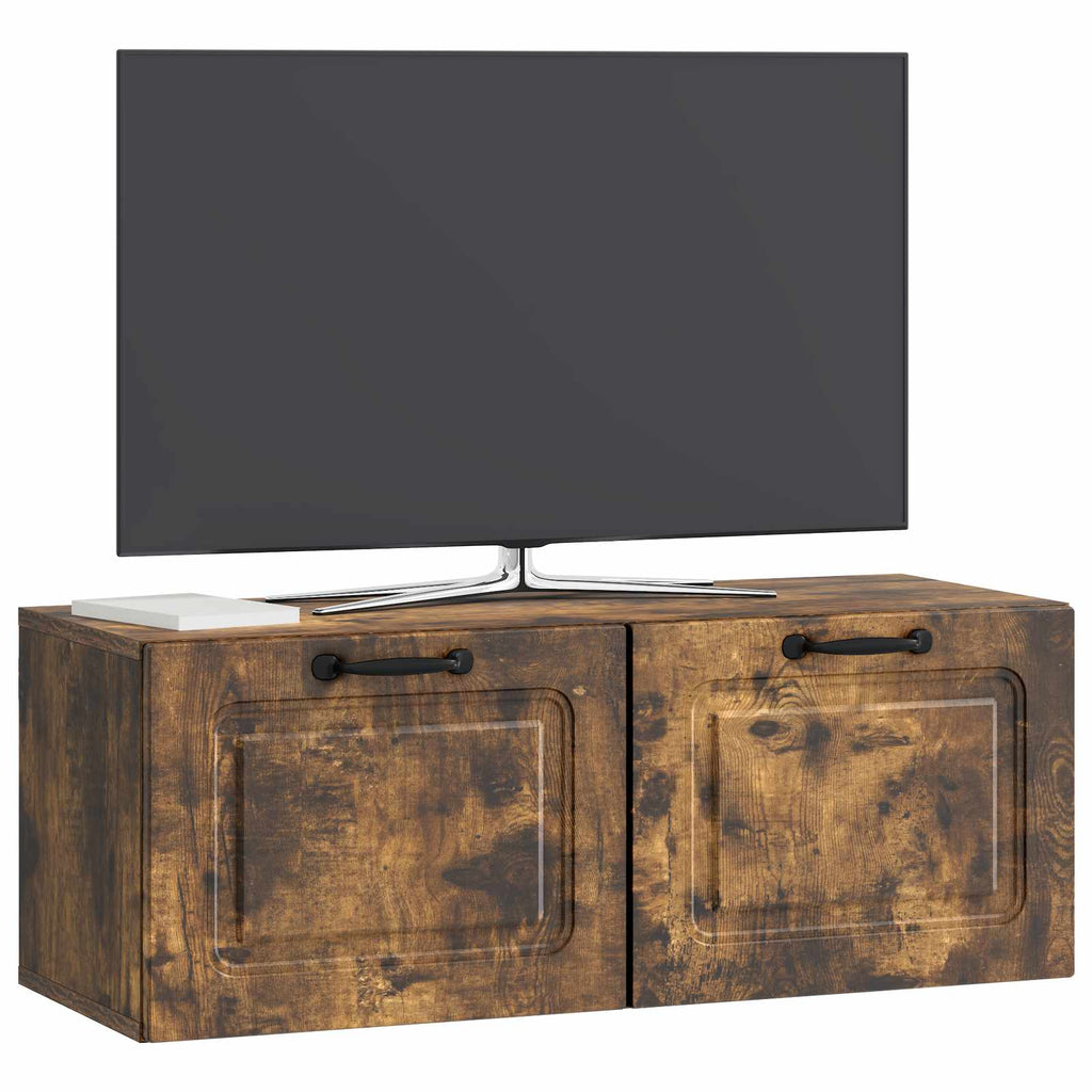 vidaXL Szafka RTV montowana na ścianie Dąb wędzony 78,5 x 31 x 30 cm