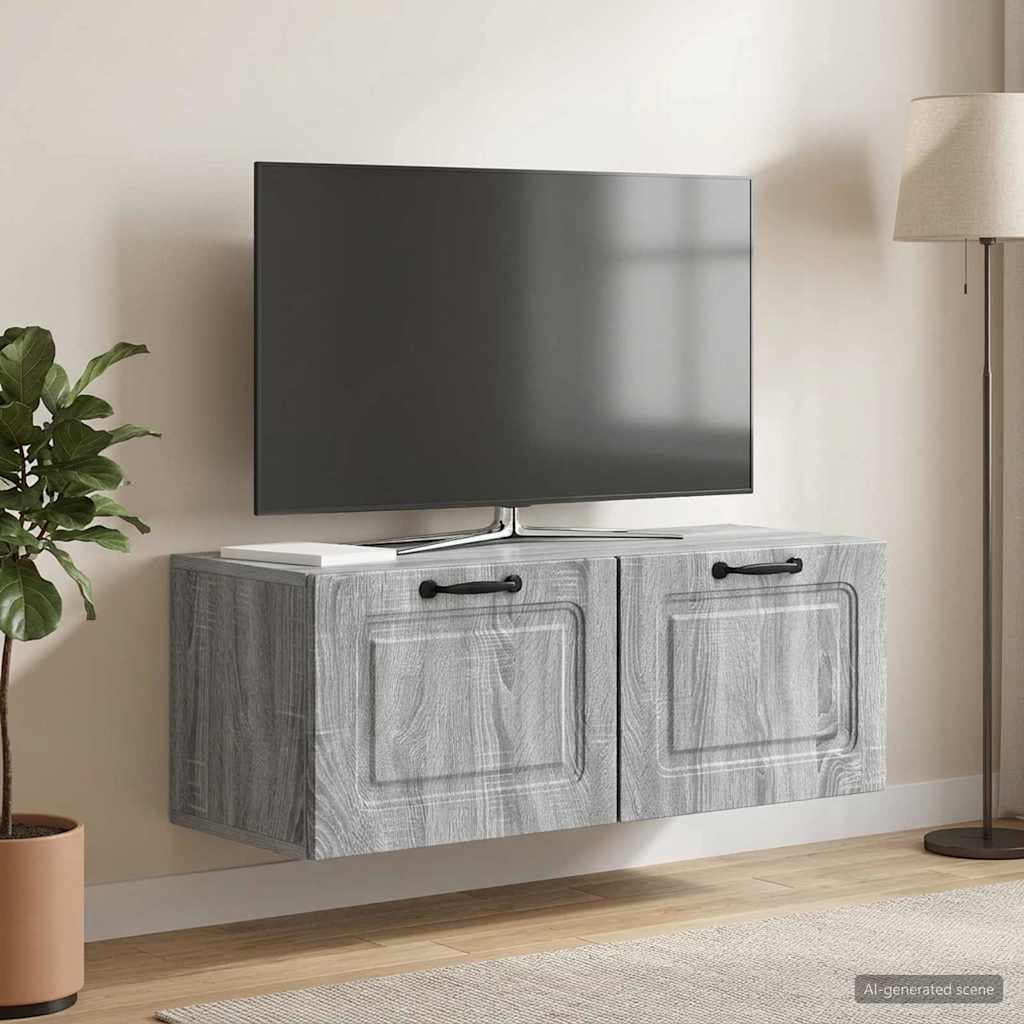 vidaXL Szafka RTV montowana na ścianie 78,5 x 31 x 30 cm Szary Sonoma