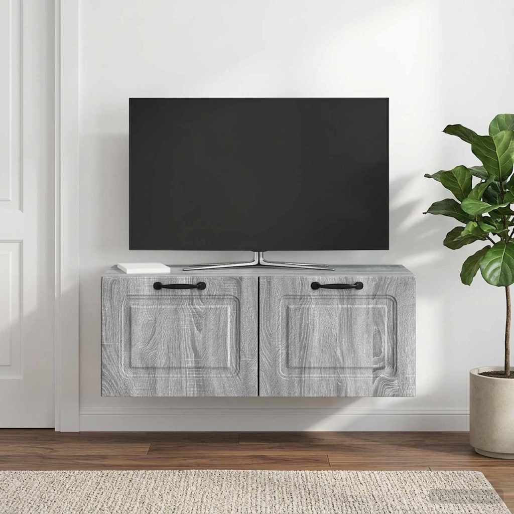 vidaXL Szafka RTV montowana na ścianie 78,5 x 31 x 30 cm Szary Sonoma