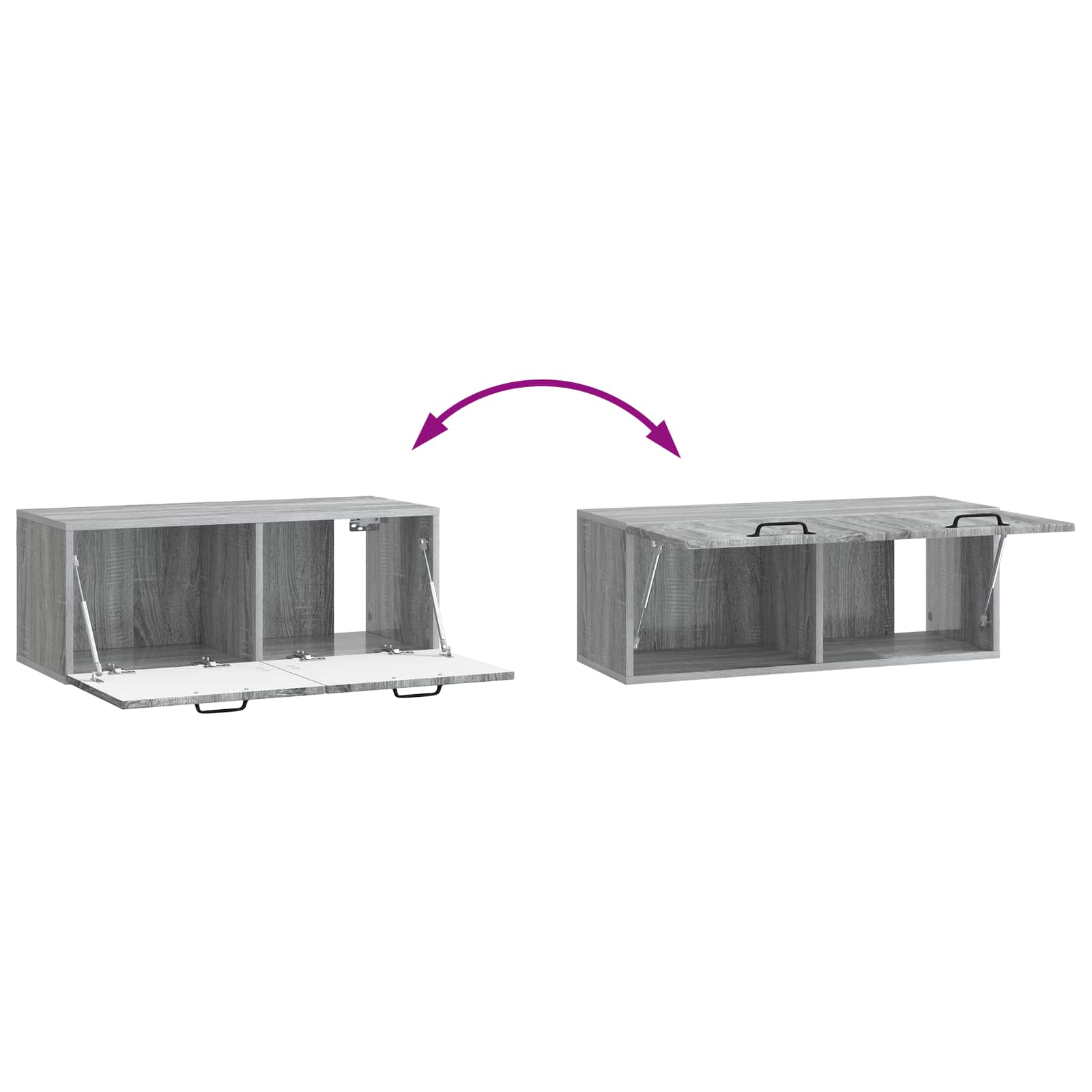 vidaXL Szafka RTV montowana na ścianie 78,5 x 31 x 30 cm Szary Sonoma