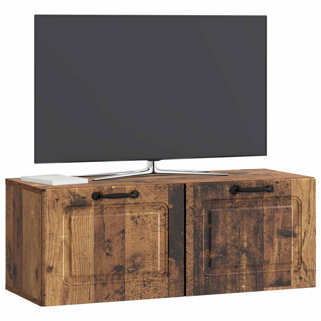 vidaXL Szafka RTV montowana na ścianie Stare drewno 78,5 x 31 x 30 cm