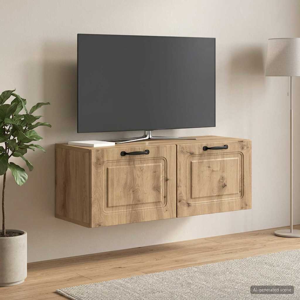 vidaXL Szafka RTV montowana na ścianie 78,5 x 31 x 30 cm Dąb artisan