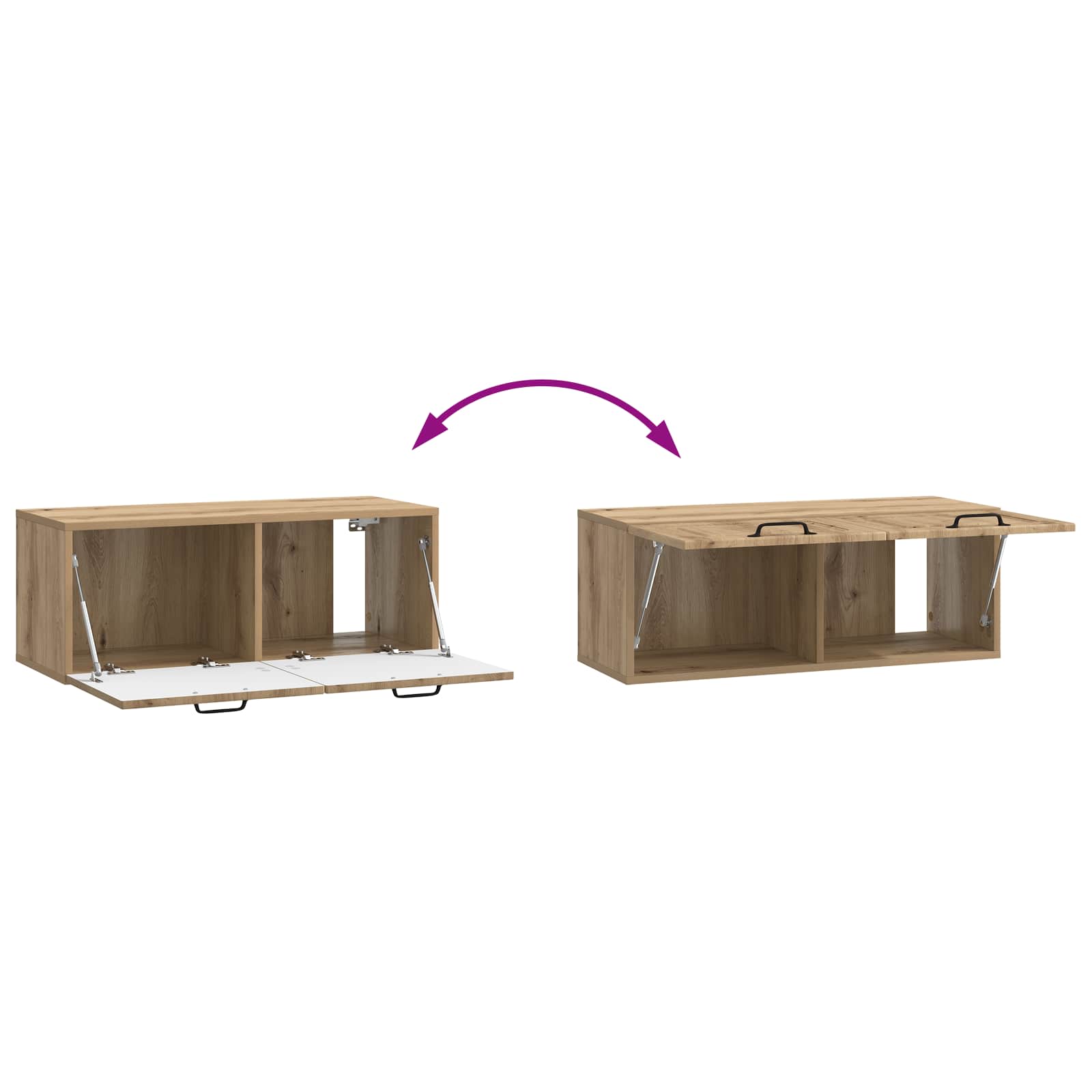 vidaXL Szafka RTV montowana na ścianie Dąb artisan 78,5 x 31 x 30 cm