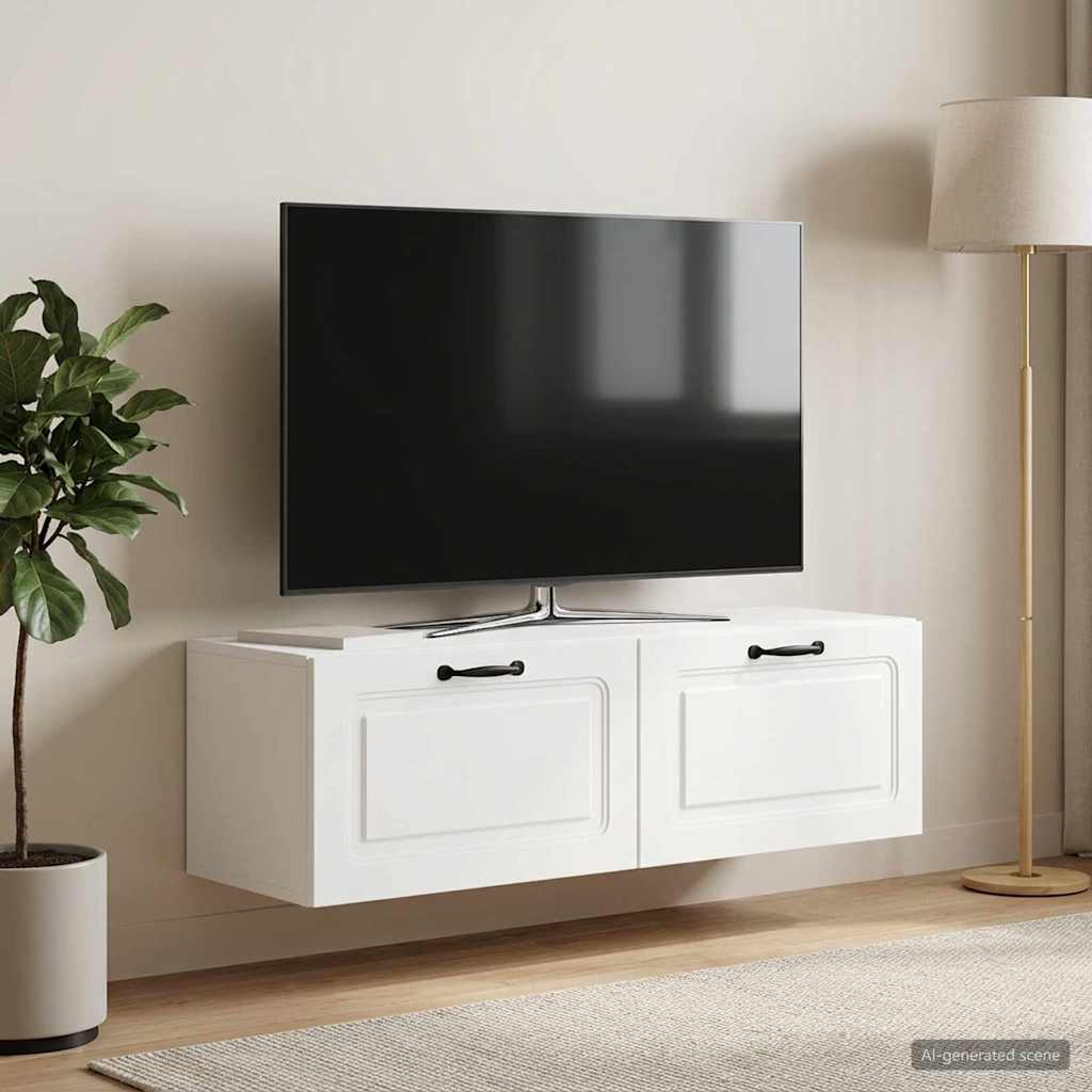 vidaXL Szafka RTV montowana na ścianie Biały 98 x 31 x 30 cm