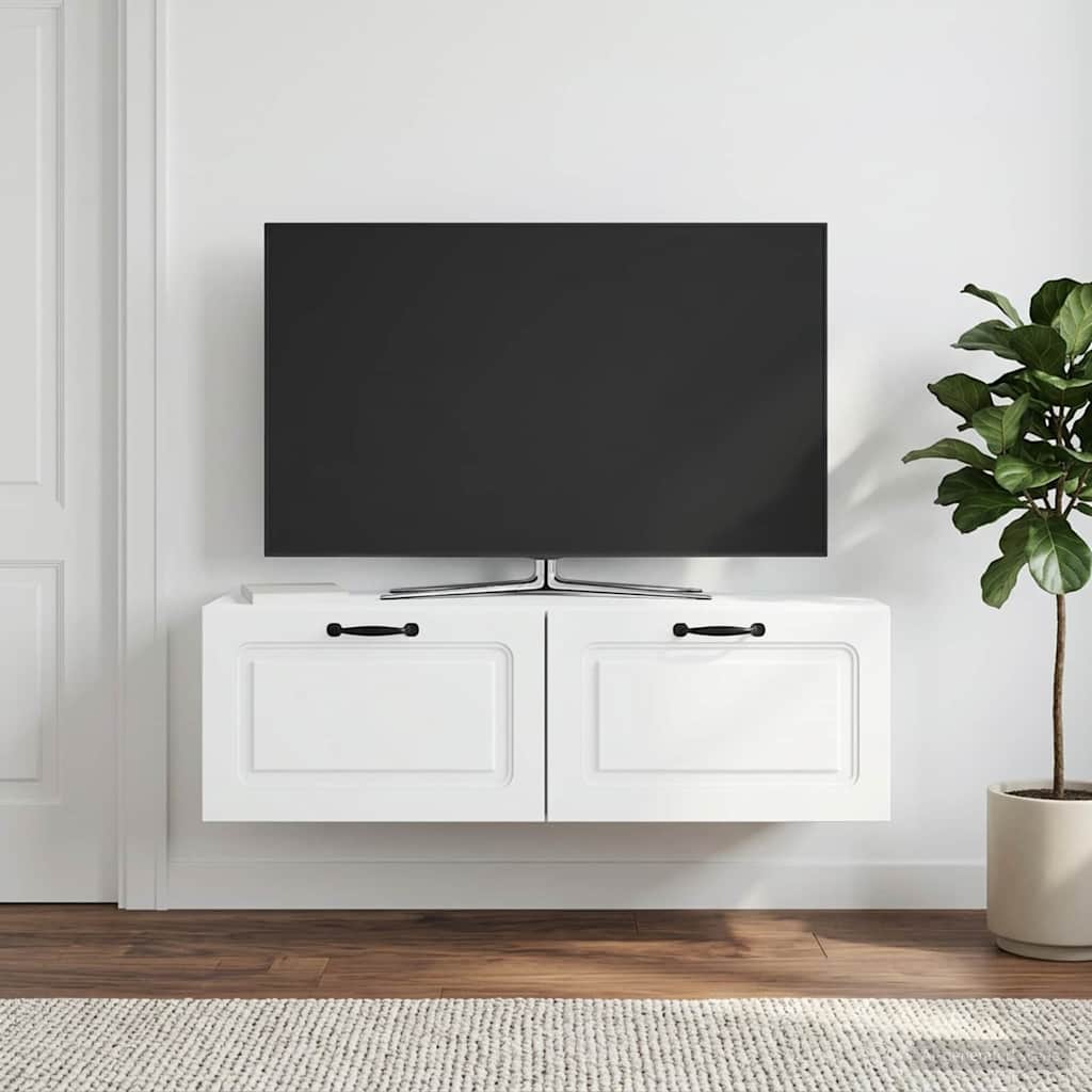 vidaXL Szafka RTV montowana na ścianie Biały 98 x 31 x 30 cm