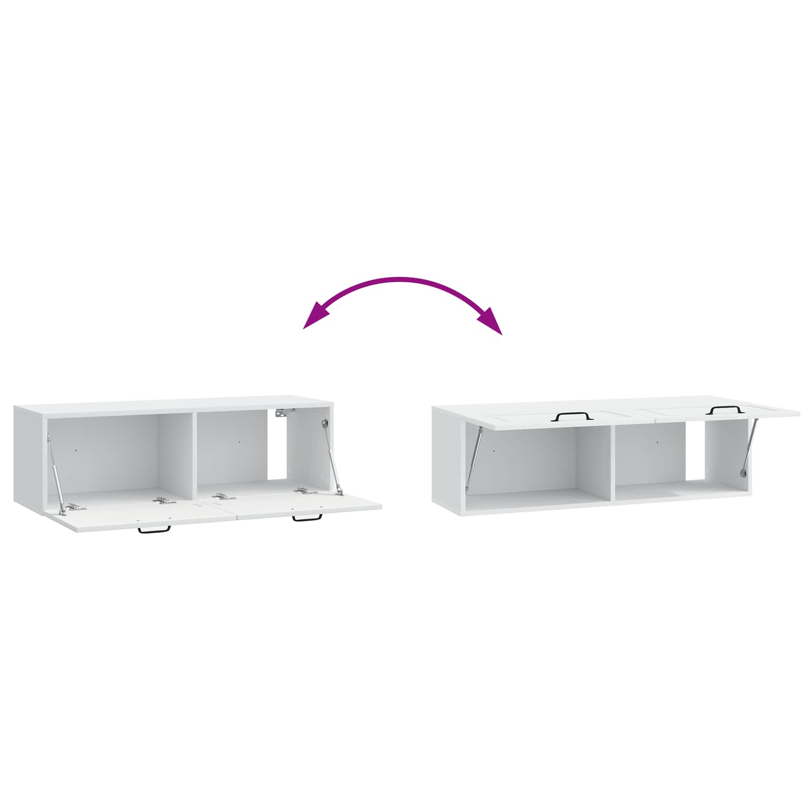 vidaXL Szafka RTV montowana na ścianie Biały 98 x 31 x 30 cm