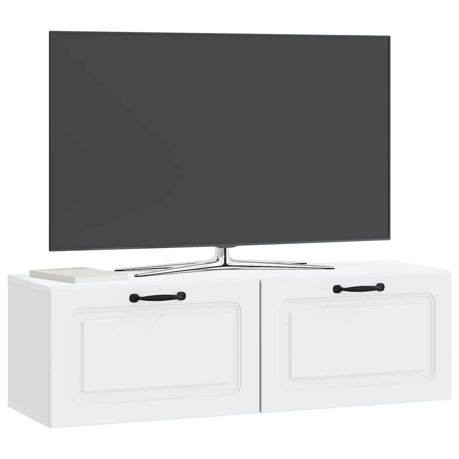vidaXL Szafka RTV montowana na ścianie Biały 98 x 31 x 30 cm
